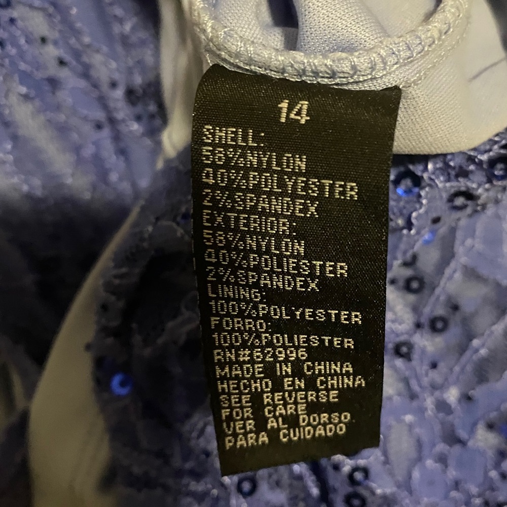 Periwinkle Blue Sequin Lace Sleeveless Dress - Picture 9 of 12
